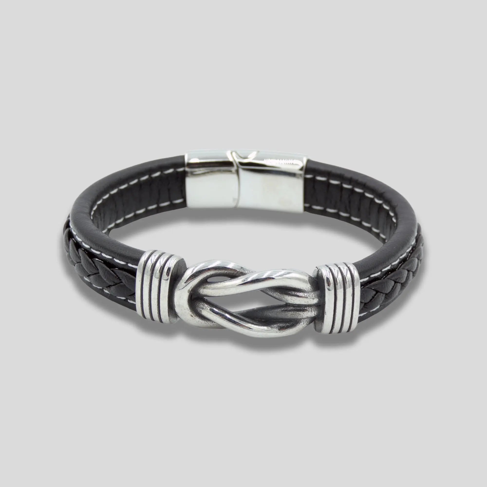 Black Leather Bracelet with Knot Glen Ogal