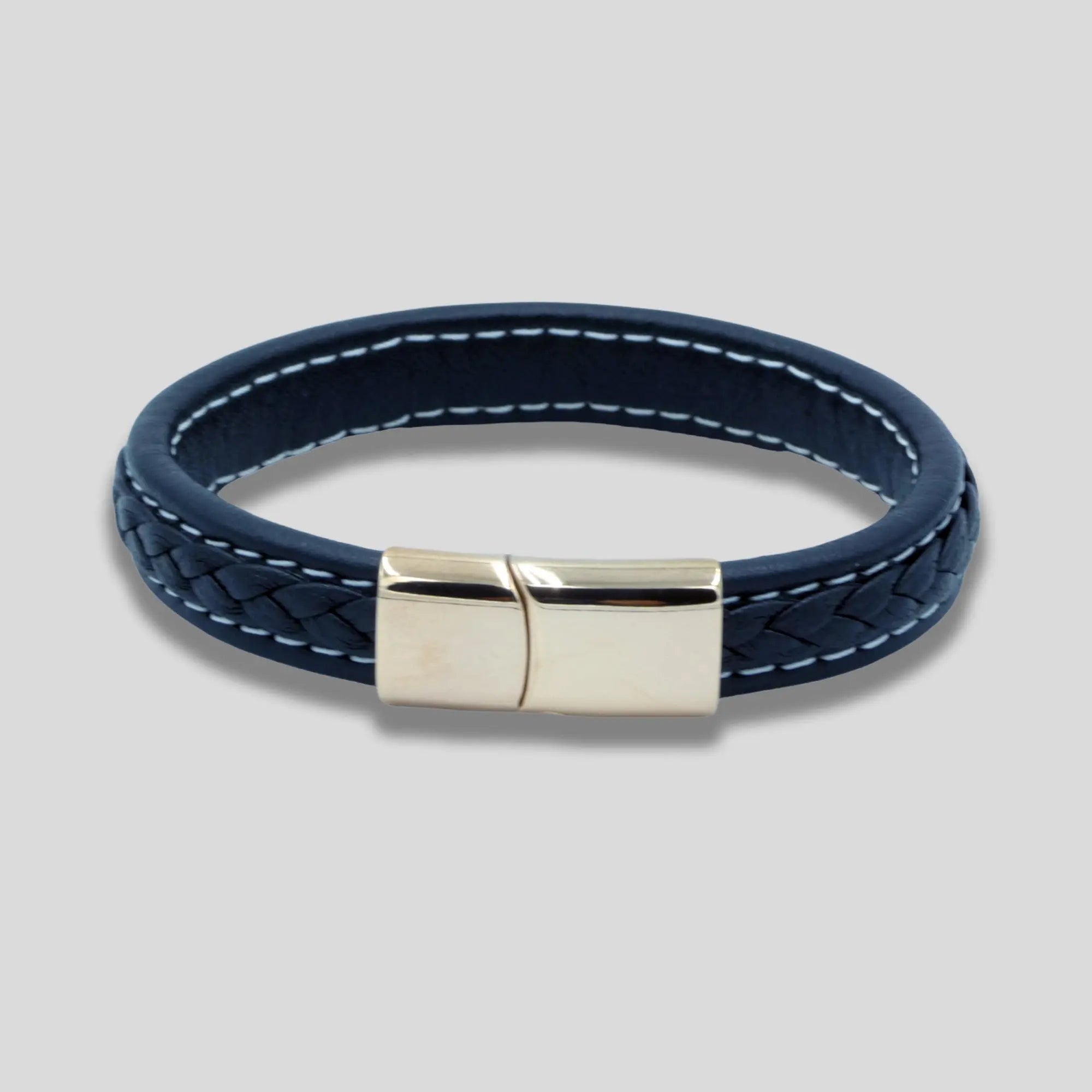 Black Leather Bracelet with Rose Gold Clasp Glen Ogal