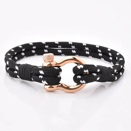 Black Nylon Rope with Rose Gold Shackle Glen Ogal