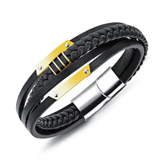 Black & Gold Plated Men's Bracelet - Glen Ogal