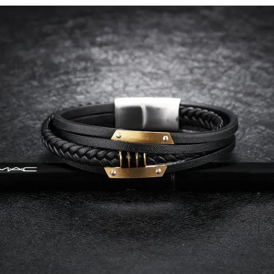 Black & Gold Plated Men's Bracelet - Glen Ogal