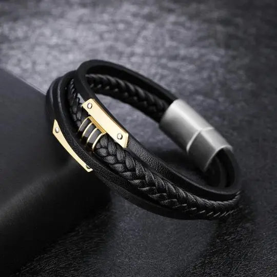 Black & Gold Plated Men's Bracelet - Glen Ogal