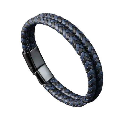 Blue & Black Multi Layer Braided Bracelet Glen Ogal