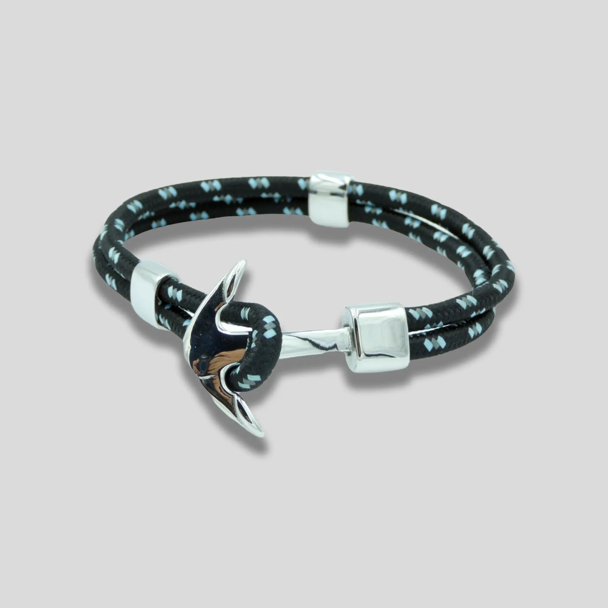 Blue and Black Nylon Rope with Silver Anchor Glen Ogal