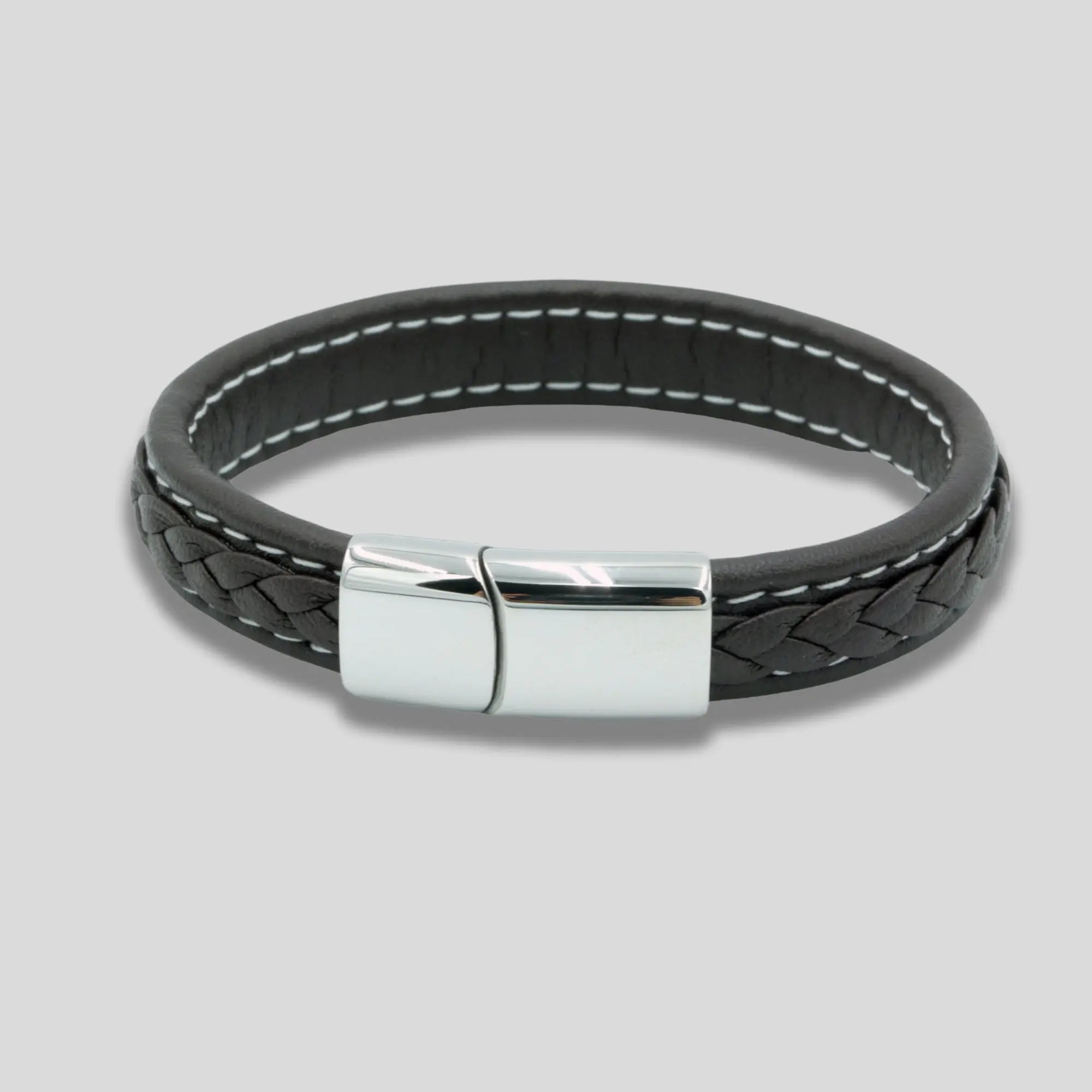 Brown Braided Leather Bracelet Glen Ogal