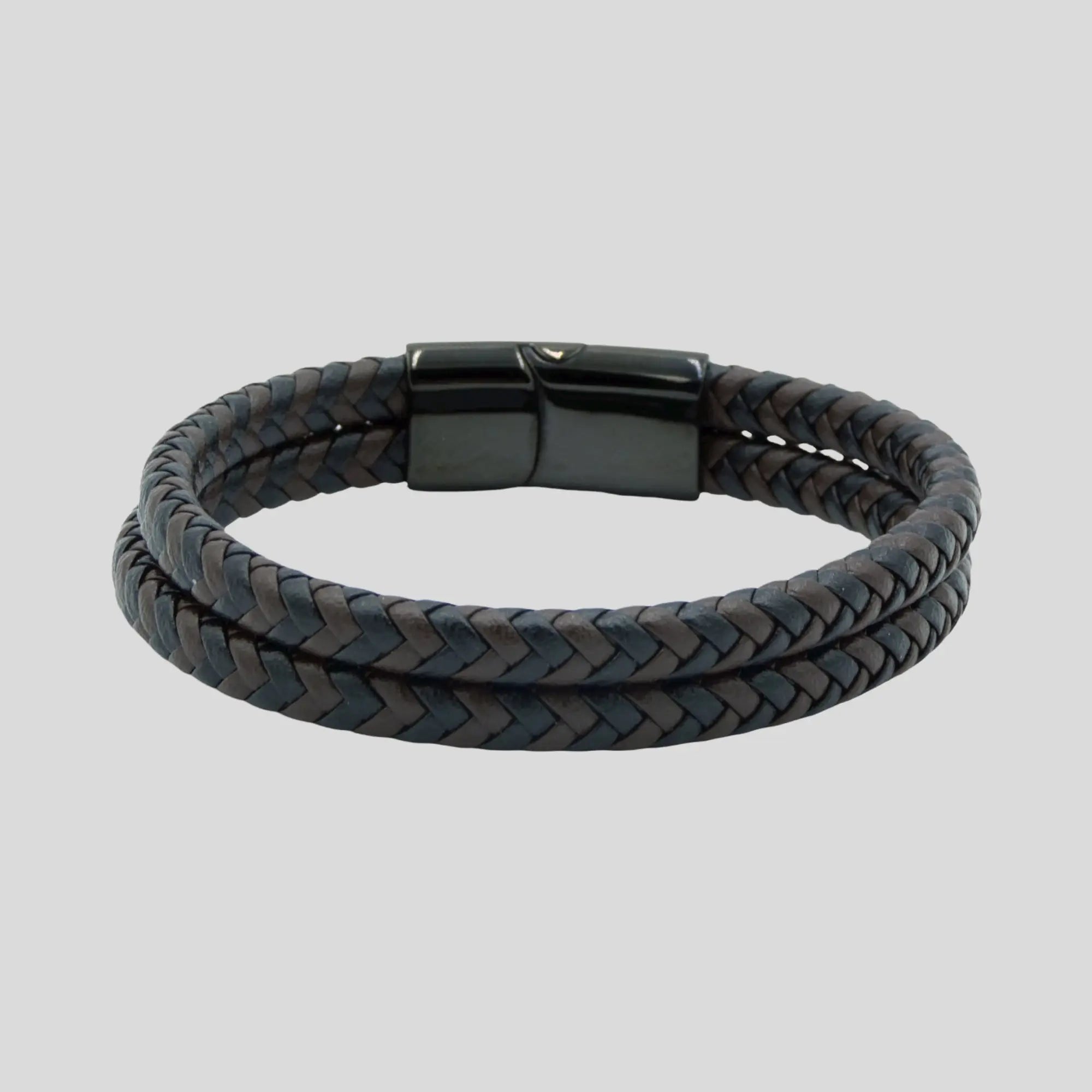 Brown & Black Double Leather Bracelet - Glen Ogal