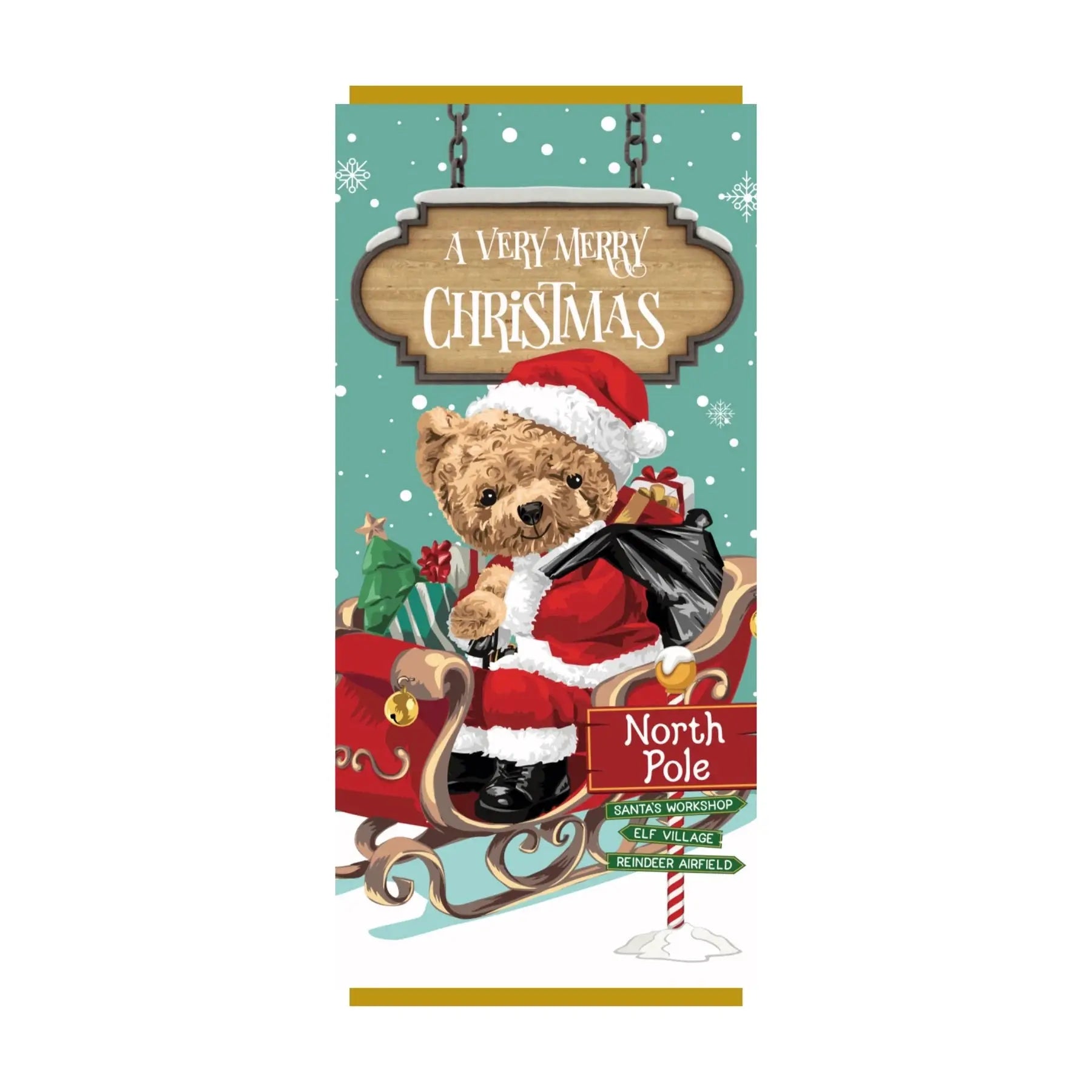 Christmas Sleigh Santa Teddie Chocolate Bar Glen Ogal
