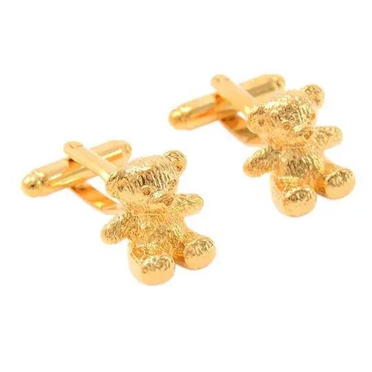 Cute Teddy Bear Cufflinks Gold - Glen Ogal
