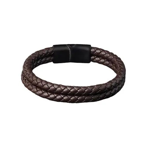 Double Brown Leather Bracelet Glen Ogal