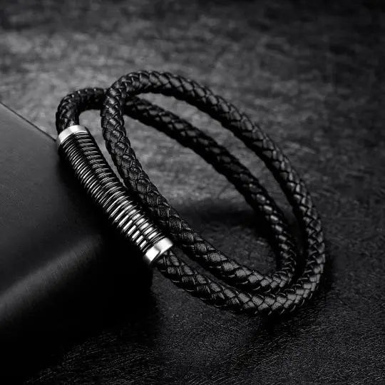 Double Coil Genuine Leather Bracelet - Glen Ogal
