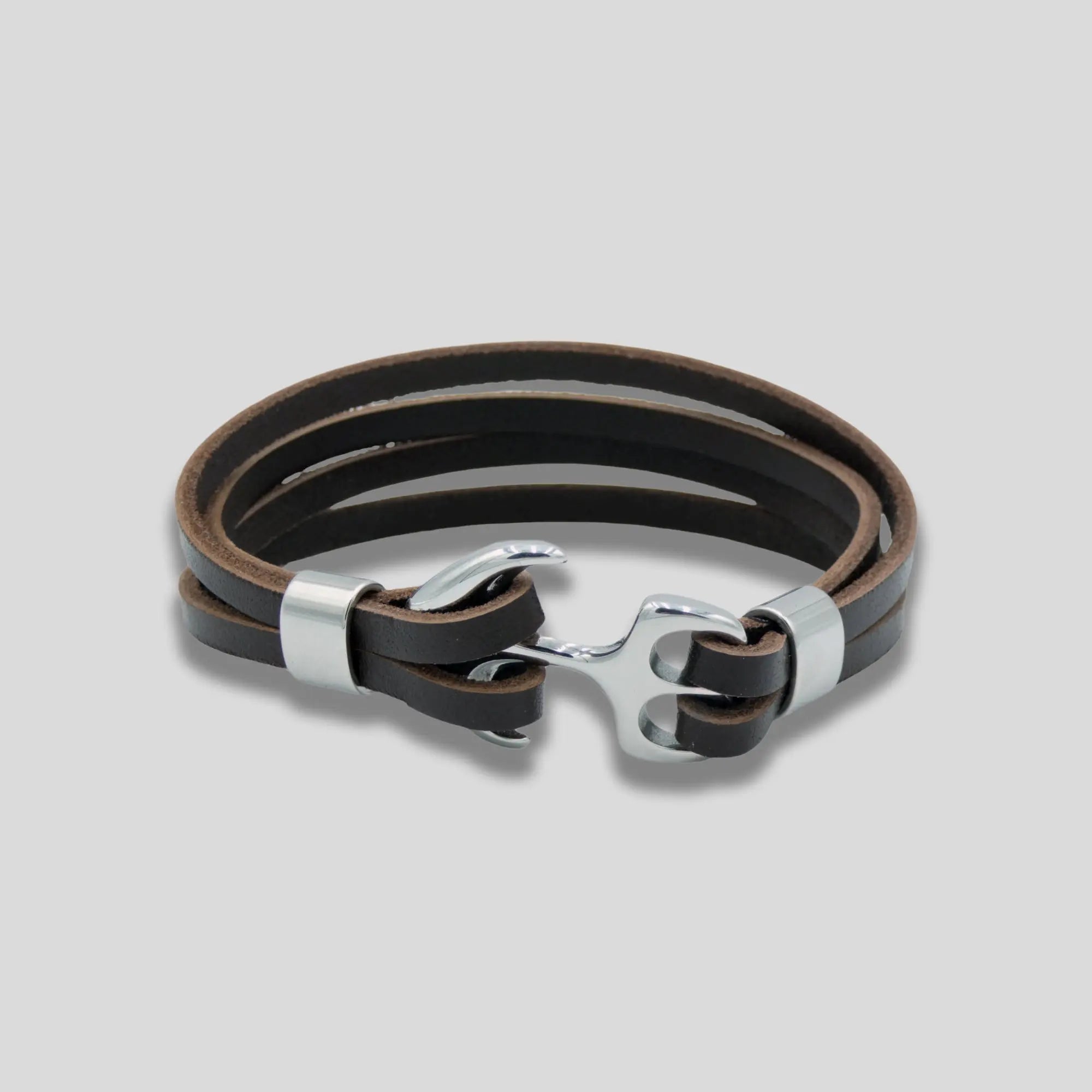 Genuine Leather Anchor Bracelet Brown Glen Ogal