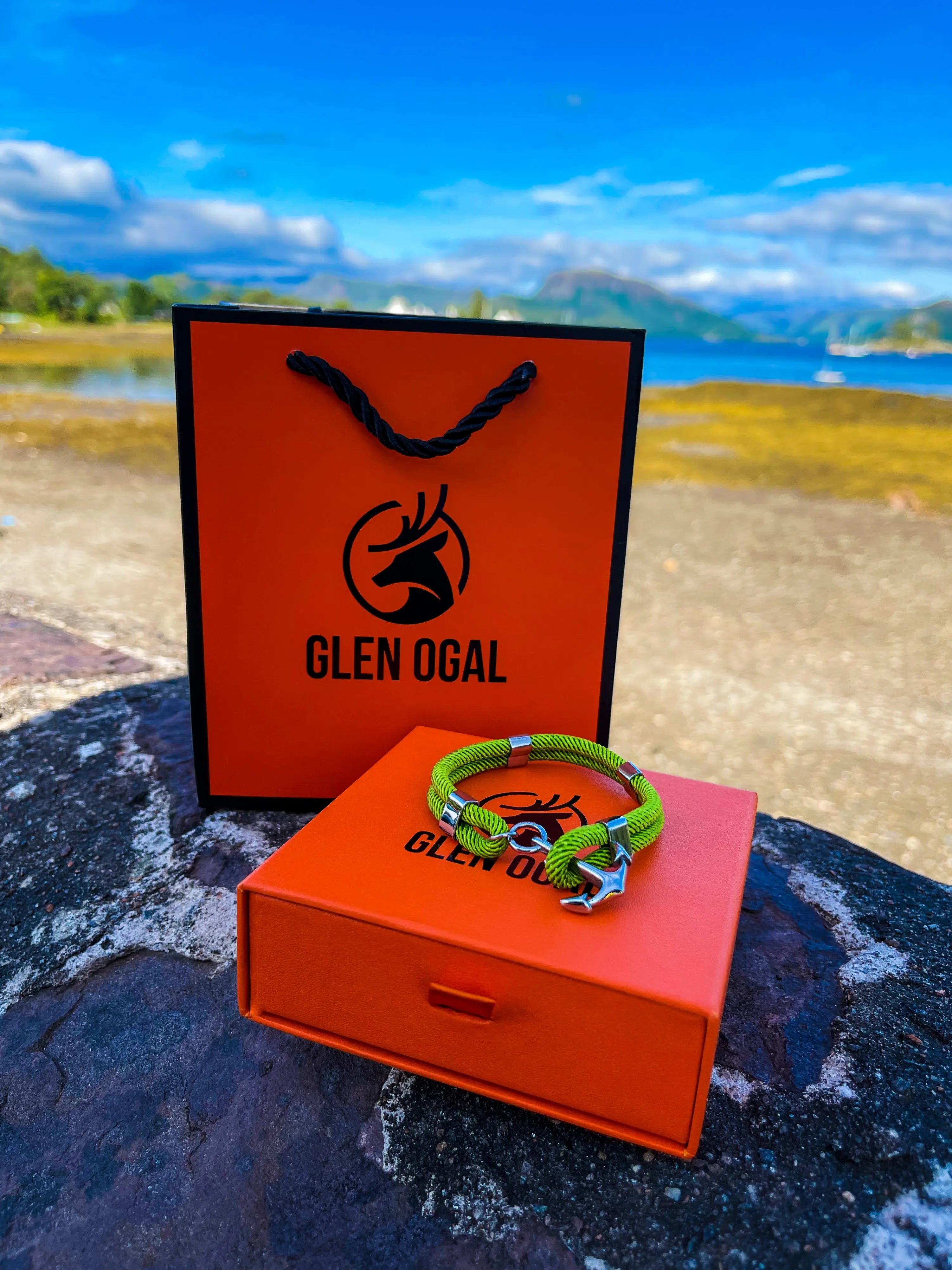 Green Nylon Anchor Bracelet Glen Ogal