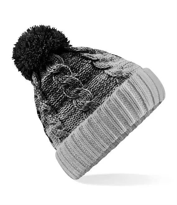 Black/Grey Knitted Beanie Hat - Glen Ogal