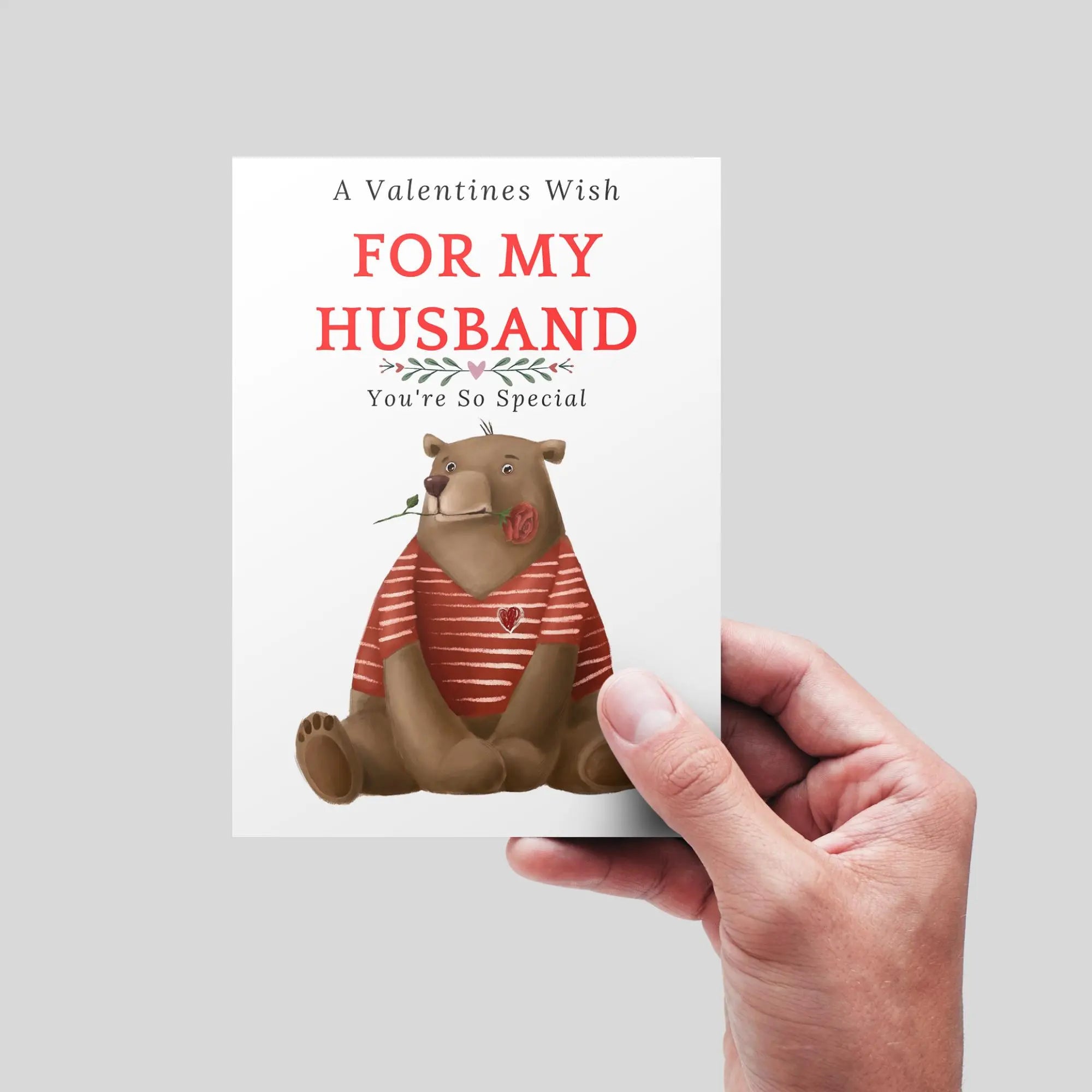 Husband Bear Valentines Card - Glen Ogal