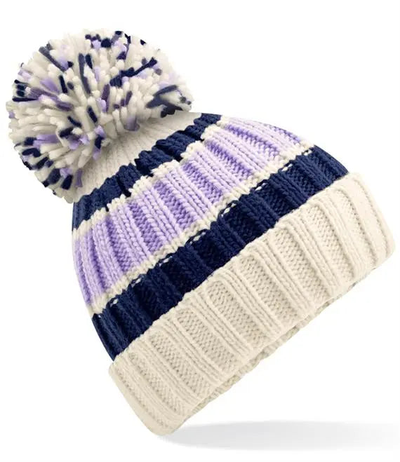 Lilac Knitted Beanie Hat Glen Ogal
