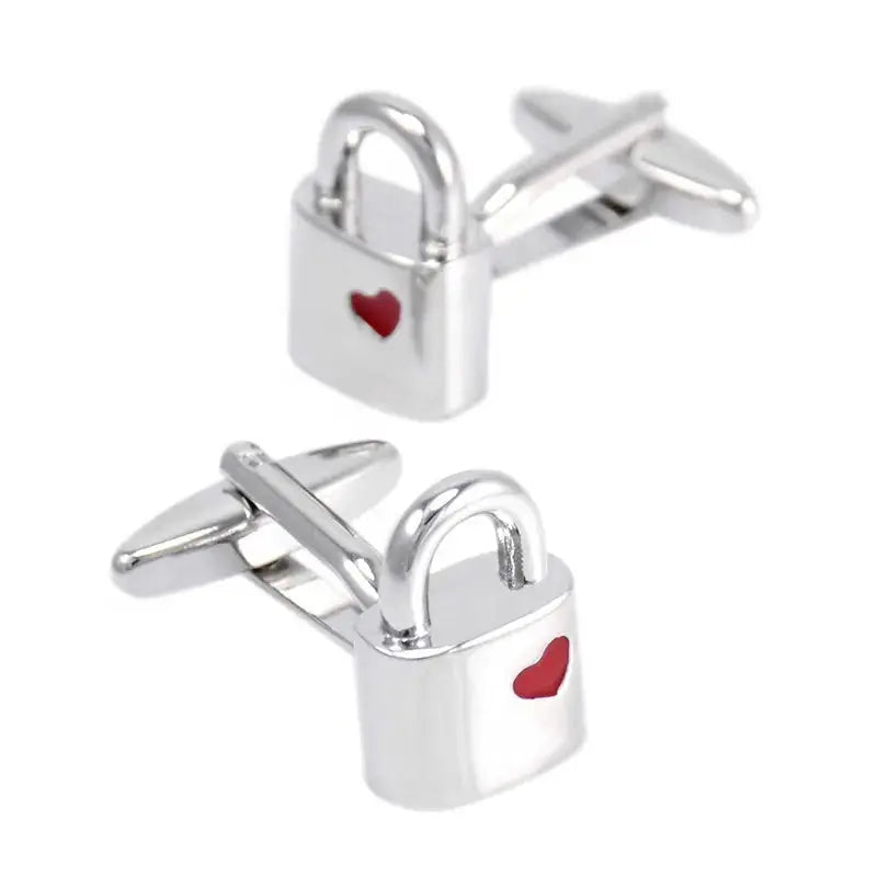 Love Heart Padlock Cufflinks - Glen Ogal