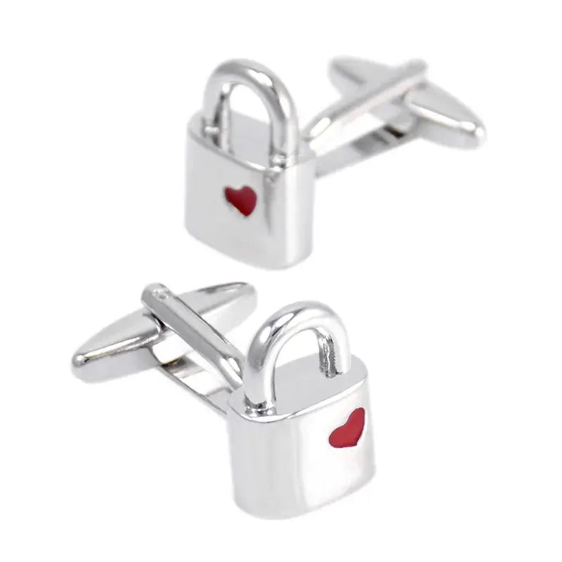 Love Heart Padlock Cufflinks - Glen Ogal