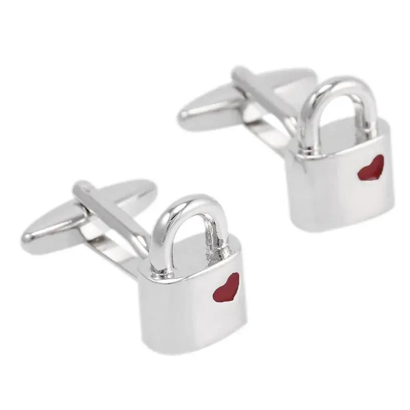 Love Heart Padlock Cufflinks - Glen Ogal