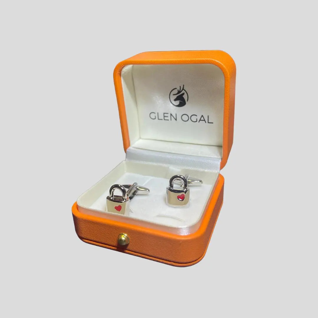 Love Heart Padlock Cufflinks - Glen Ogal
