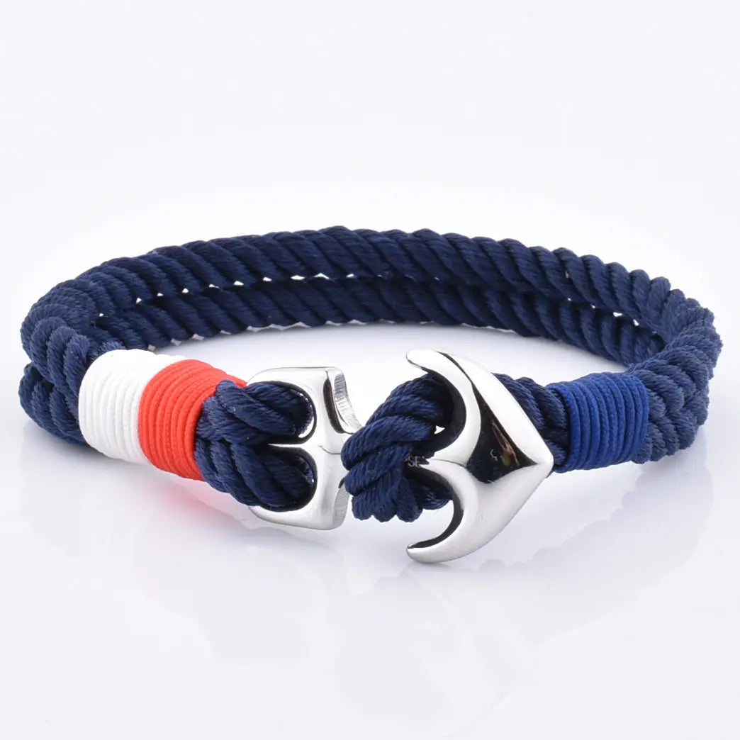 Men's Nylon Thread Bracelets Steel Anchor Glen Ogal