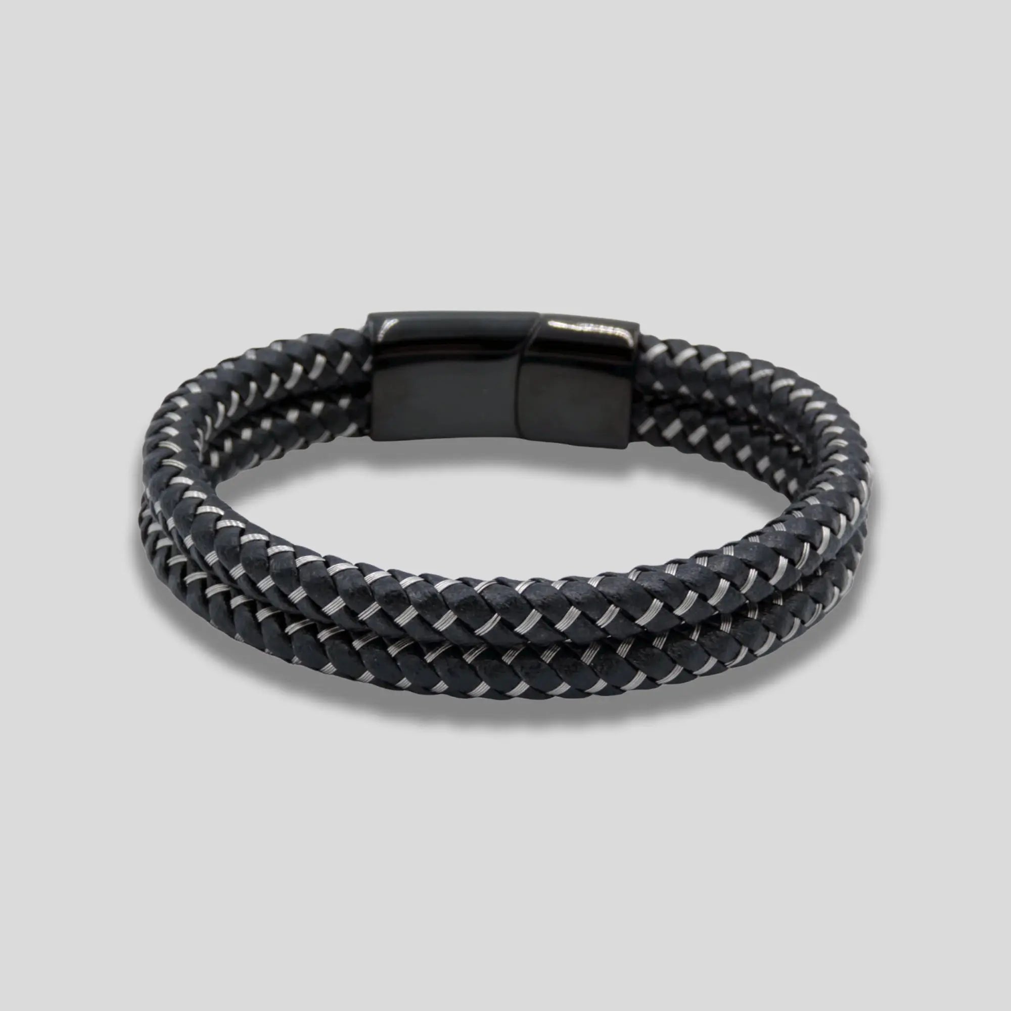 Mesh Steel Black & White Bracelet - Glen Ogal