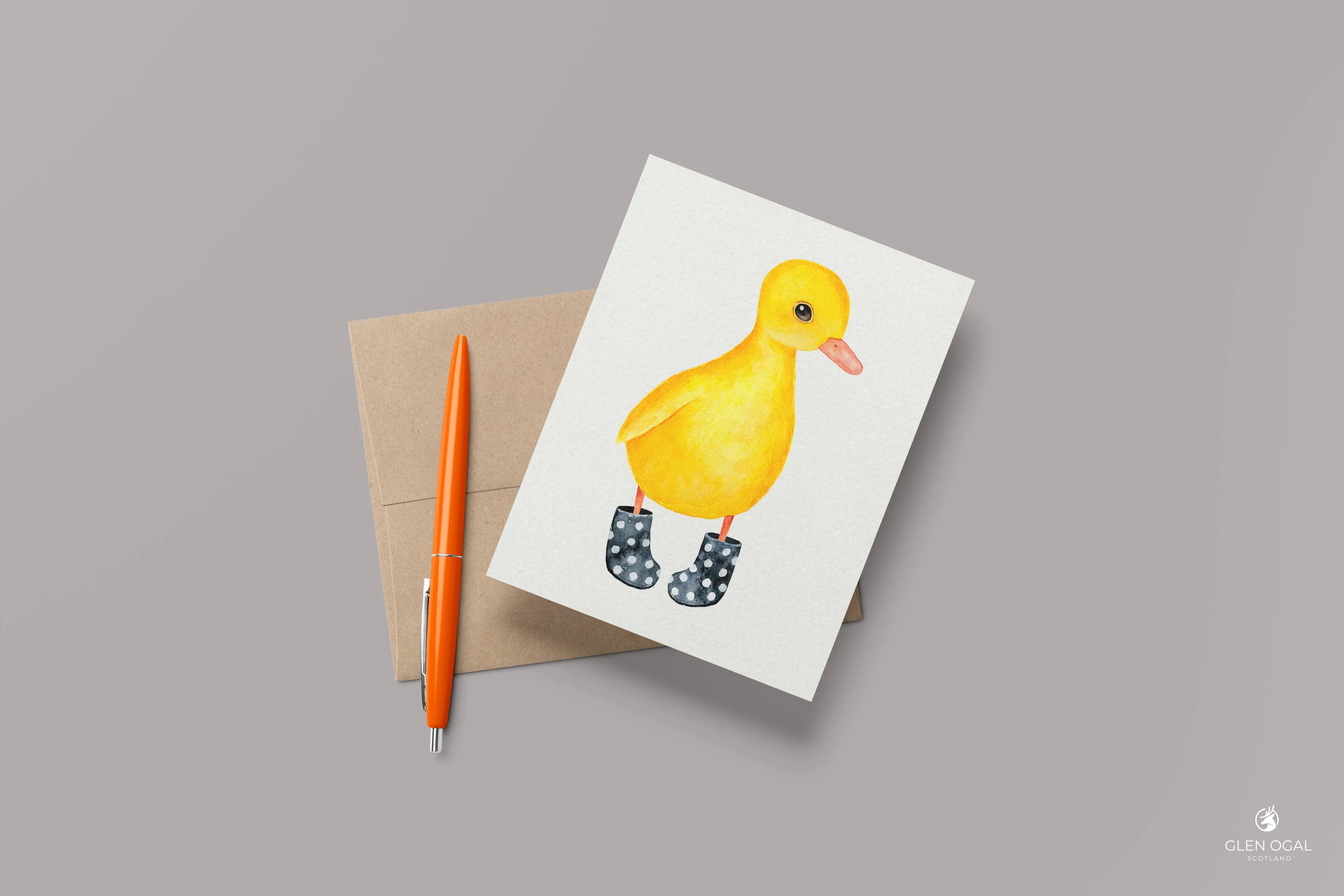 Pack of 5 Duck in Wellies Note Cards Glen Ogal
