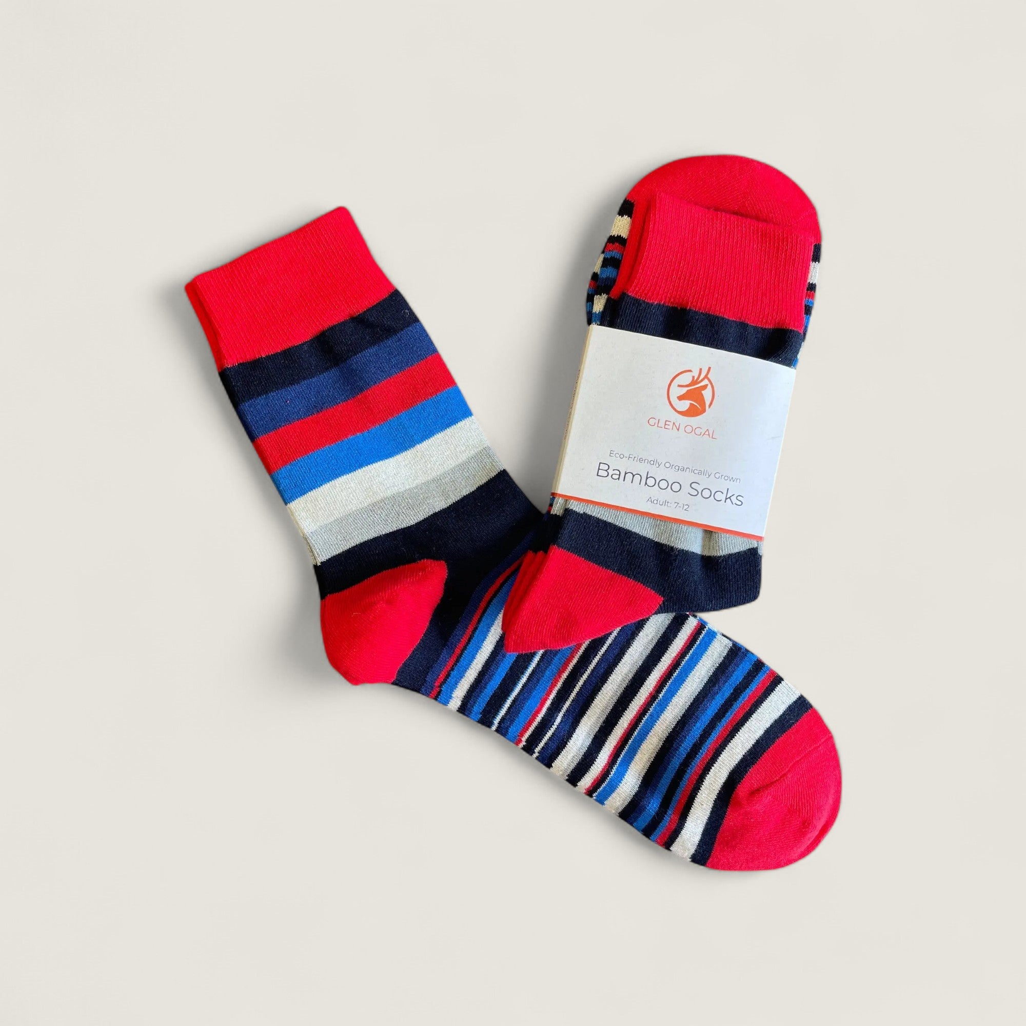 Red Bamboo Stripe Socks