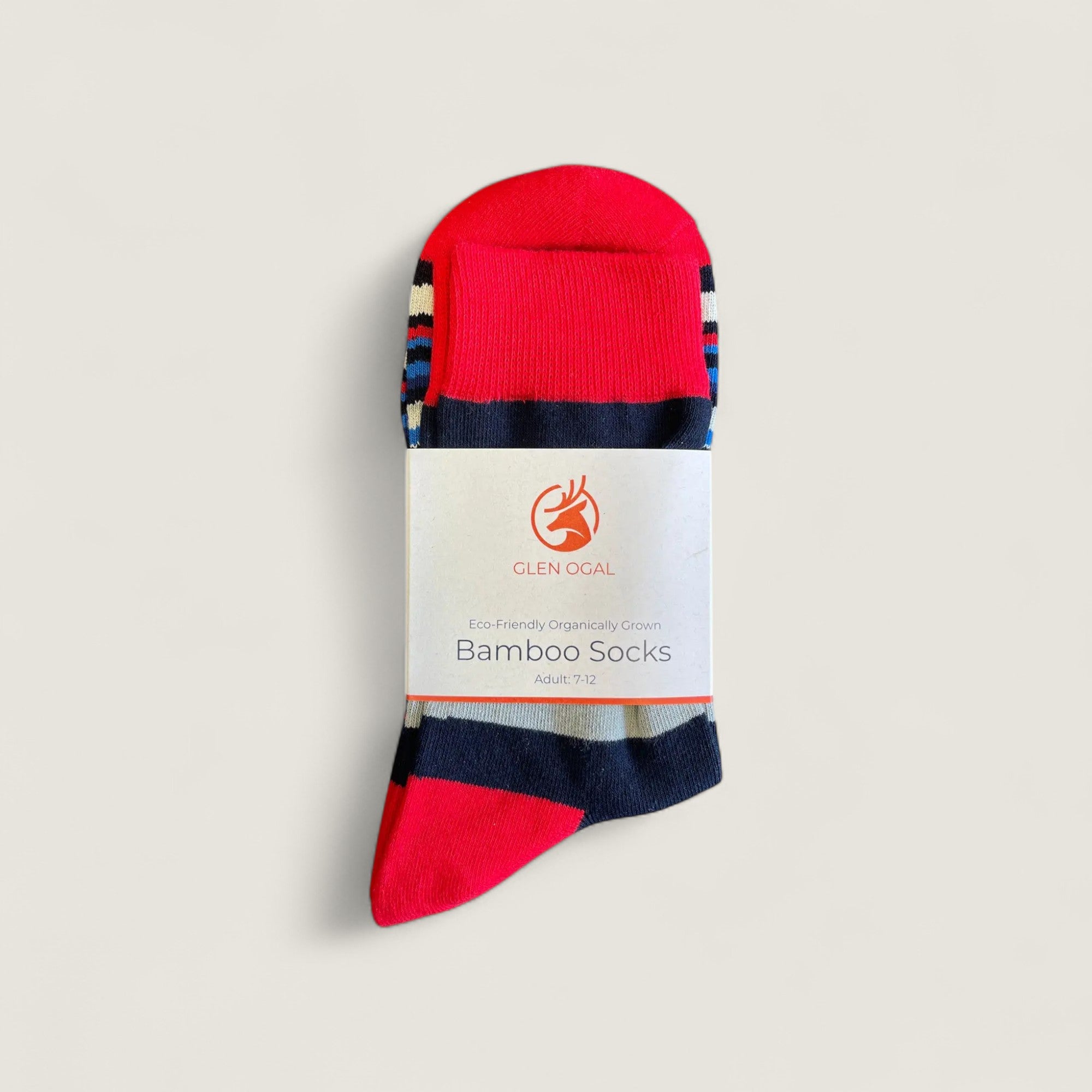 Red Bamboo Stripe Socks