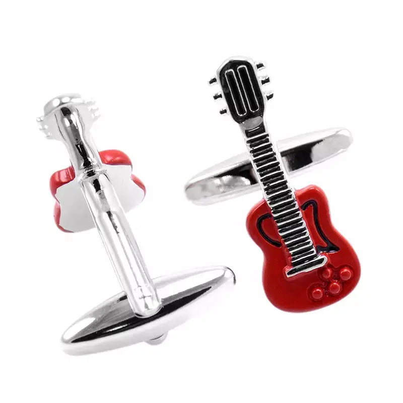 Red Enamel Guitar Cufflinks - Glen Ogal