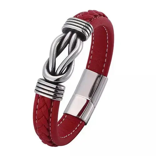 Red Leather Bracelet with Knot - Glen Ogal