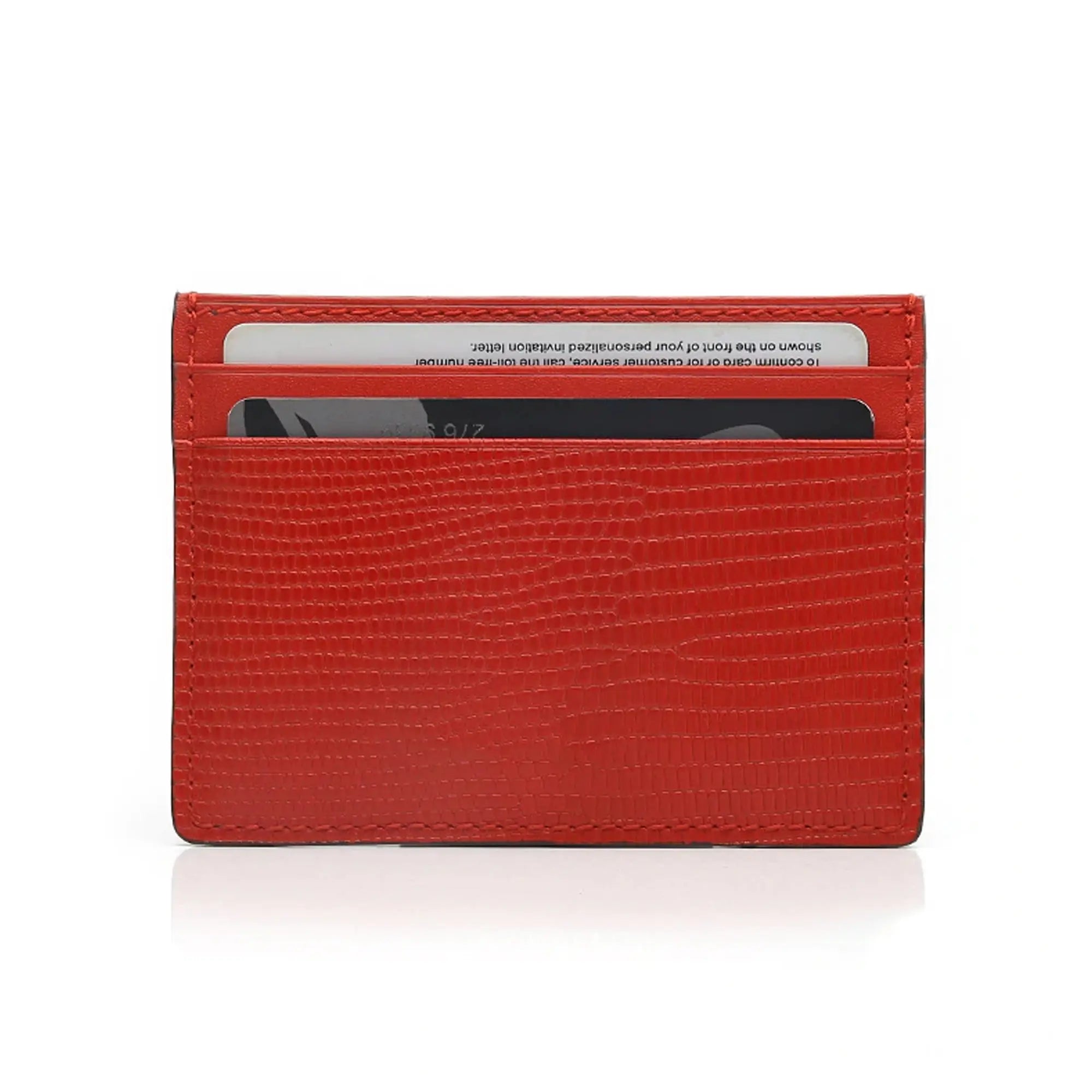 Red Leather Card Holder Roger Wallace