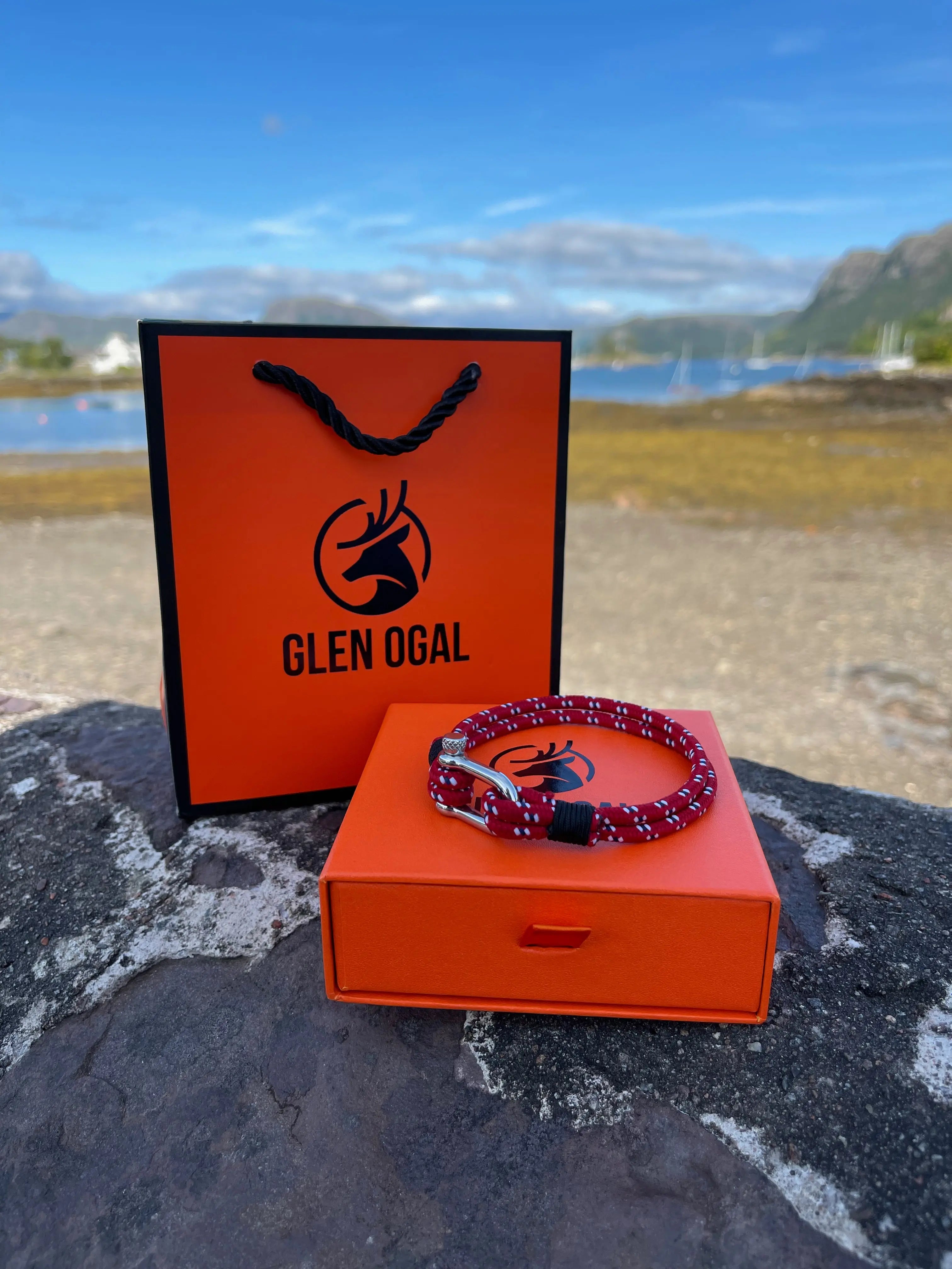 Red Nautical Nylon Shackle Bracelet Glen Ogal