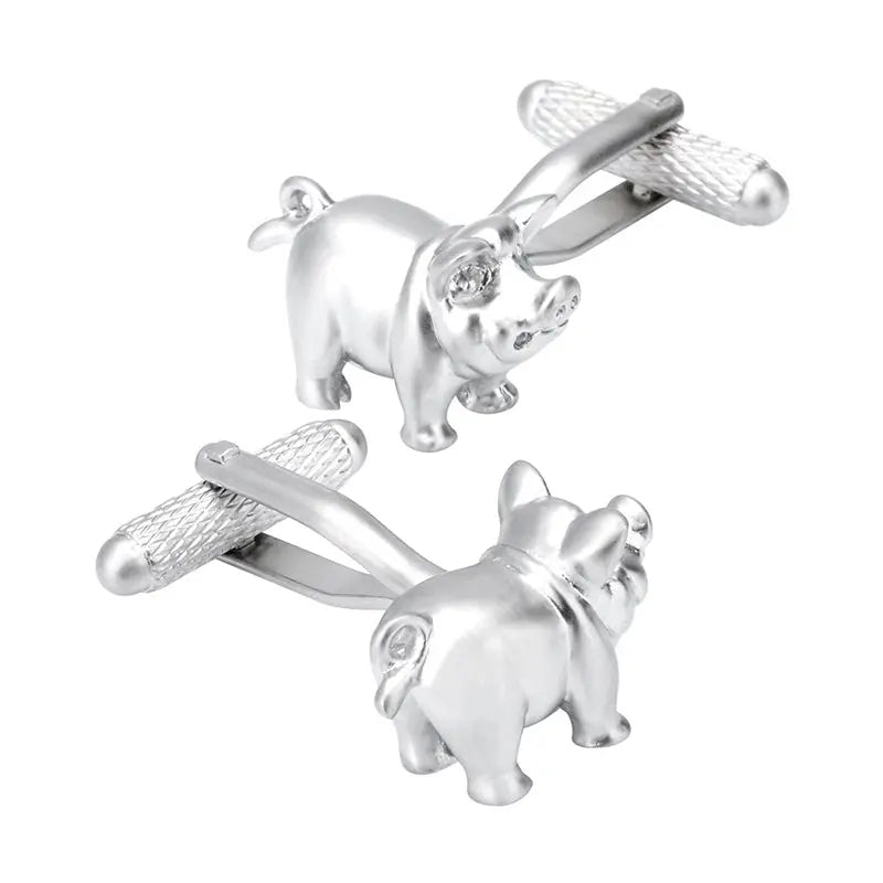 Silver Pig Cufflinks Glen Ogal