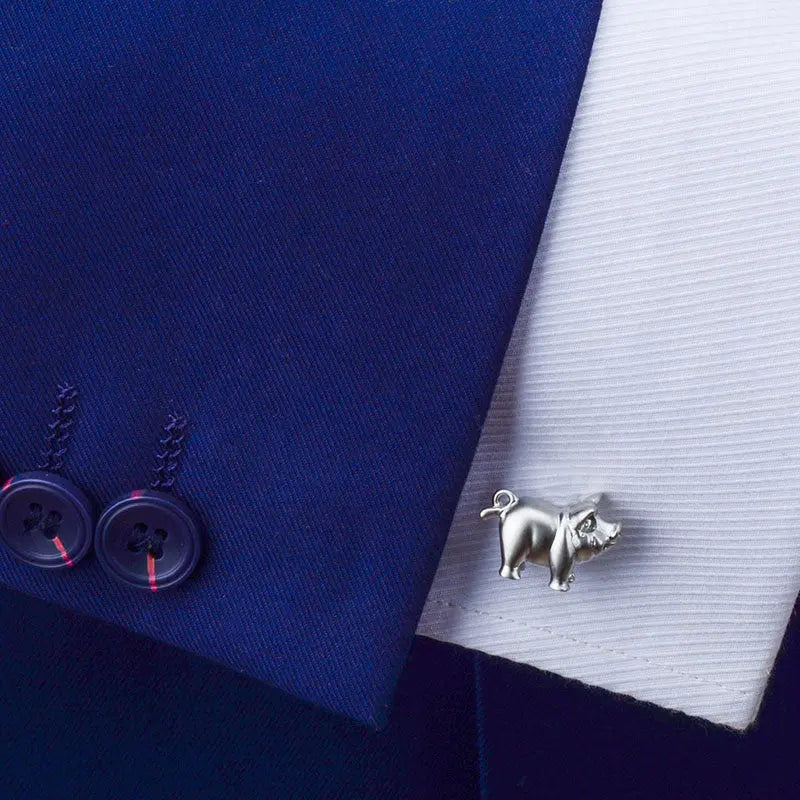 Silver Pig Cufflinks Glen Ogal