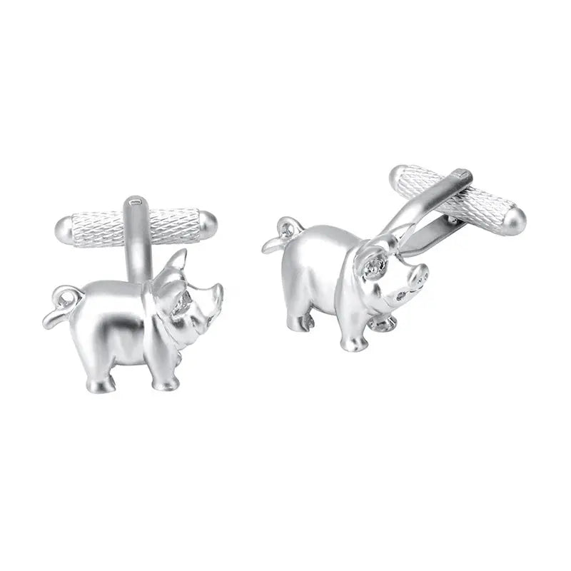 Silver Pig Cufflinks Glen Ogal