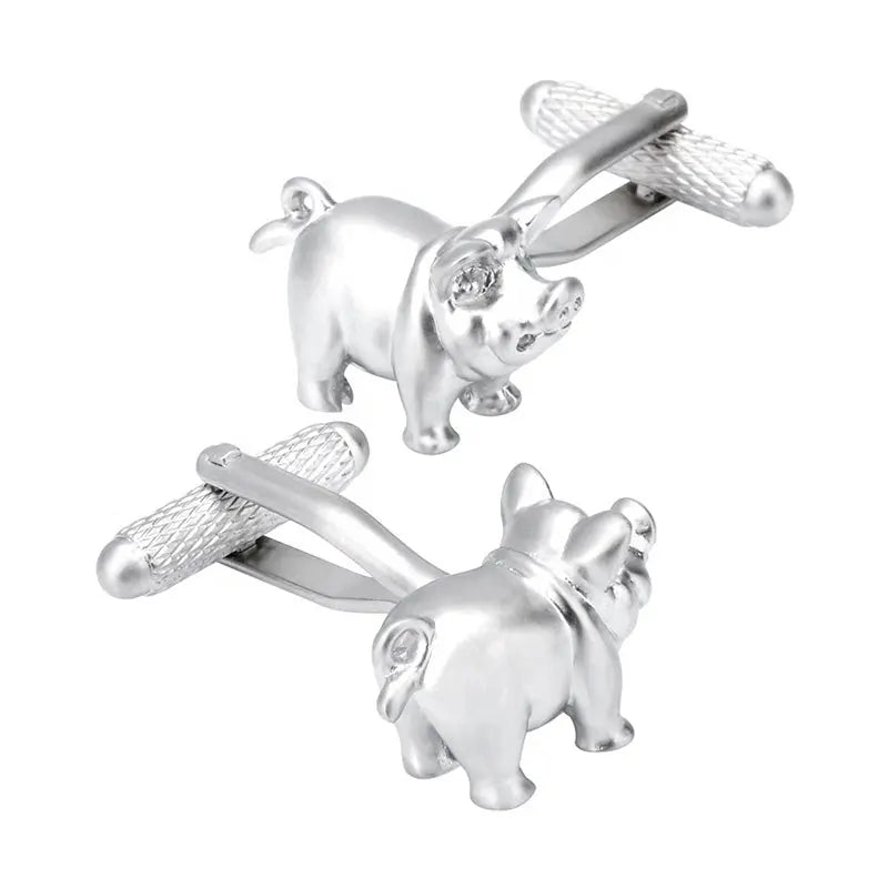 Silver Pig Cufflinks Glen Ogal