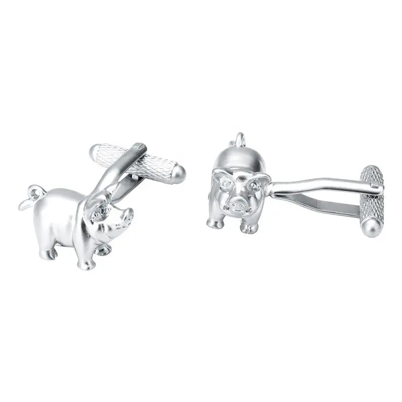 Silver Pig Cufflinks Glen Ogal