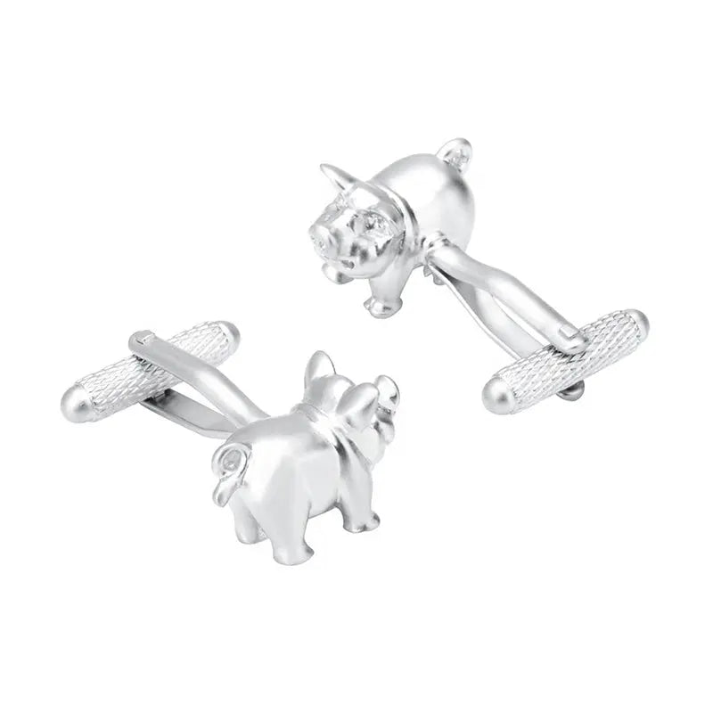 Silver Pig Cufflinks Glen Ogal