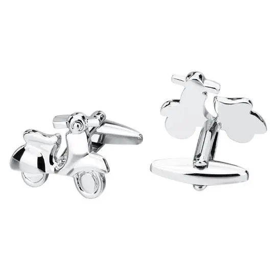 Silver Scooter Moped Cufflinks- Silver Glen Ogal