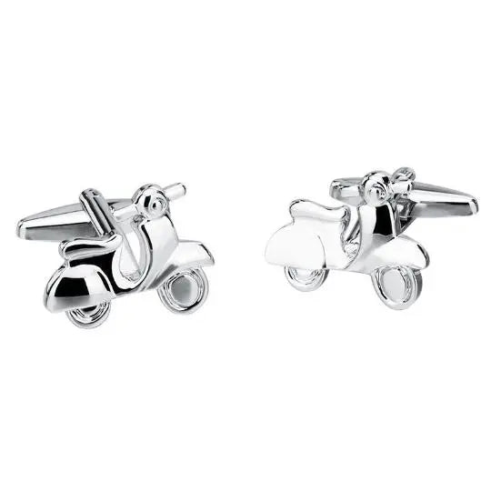 Silver Scooter Moped Cufflinks- Silver - Glen Ogal