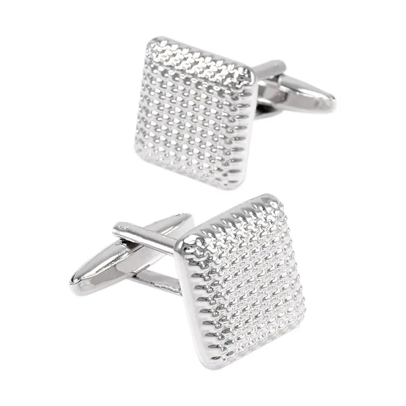 Silver Square Weave Cufflinks - Glen Ogal