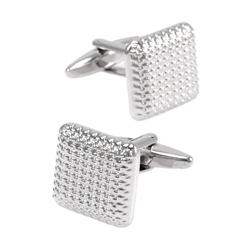 Silver Square Weave Cufflinks - Glen Ogal