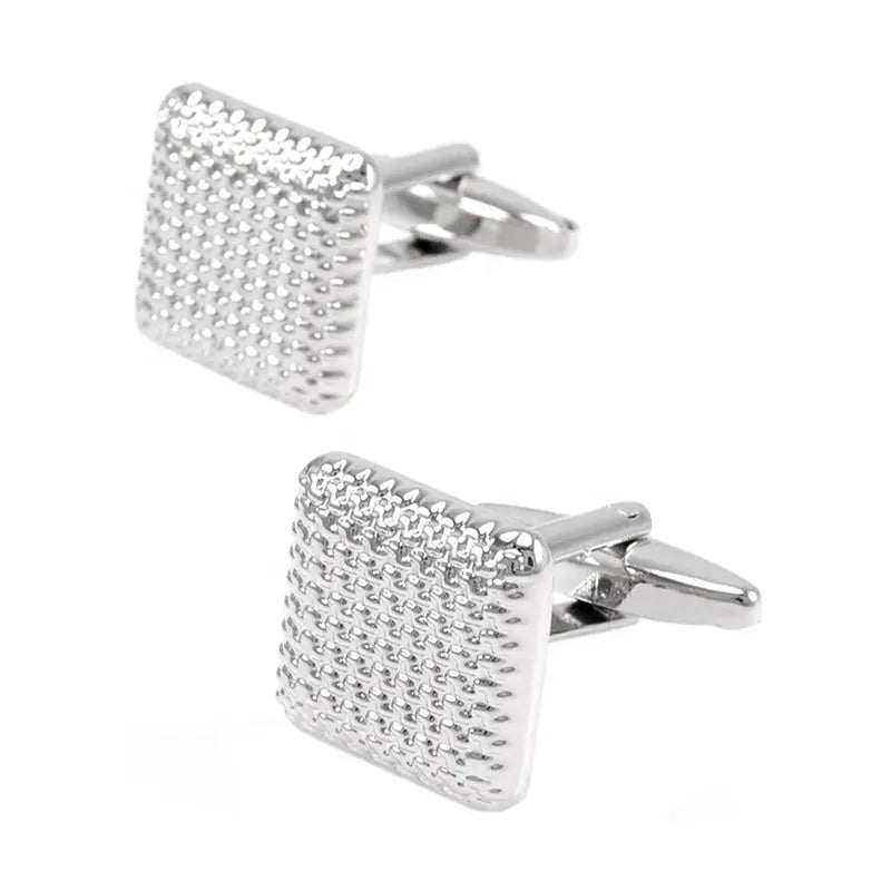 Silver Square Weave Cufflinks - Glen Ogal