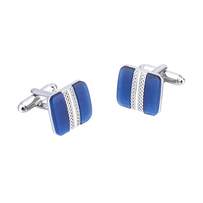 Split Square Opal Cufflinks - Glen Ogal