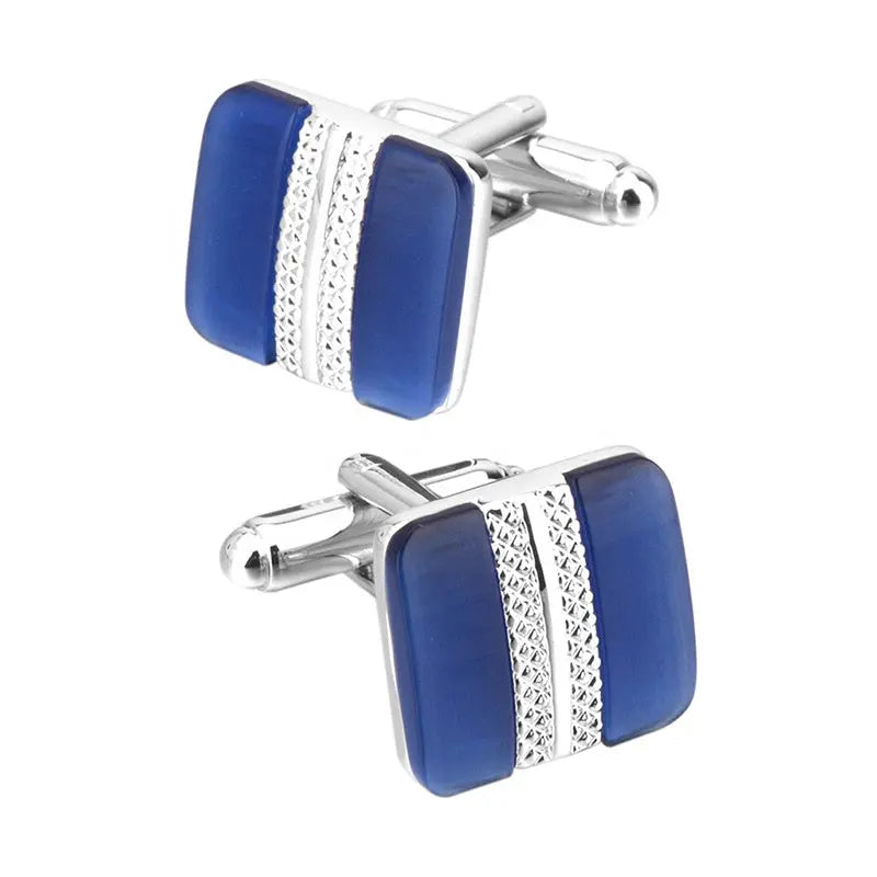 Split Square Opal Cufflinks - Glen Ogal