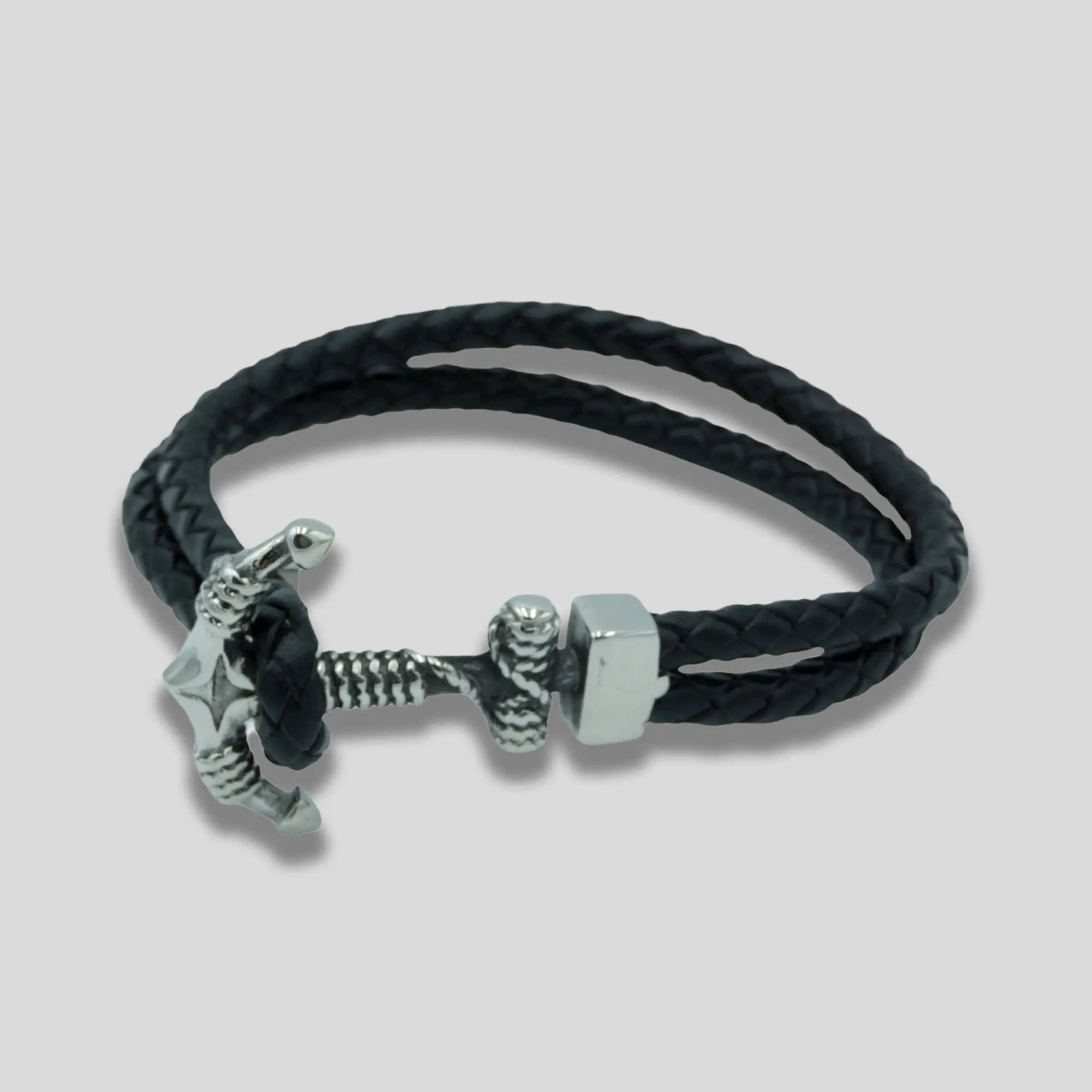 Viking Anchor Braided Bracelet - Black Glen Ogal