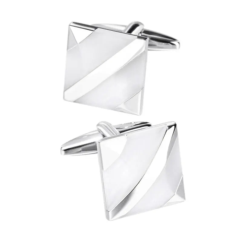 White Opal Cufflinks Glen Ogal