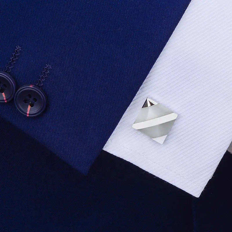 White Opal Cufflinks Glen Ogal