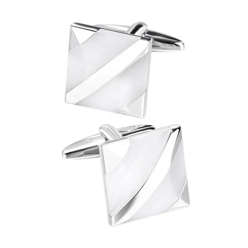White Opal Cufflinks Glen Ogal