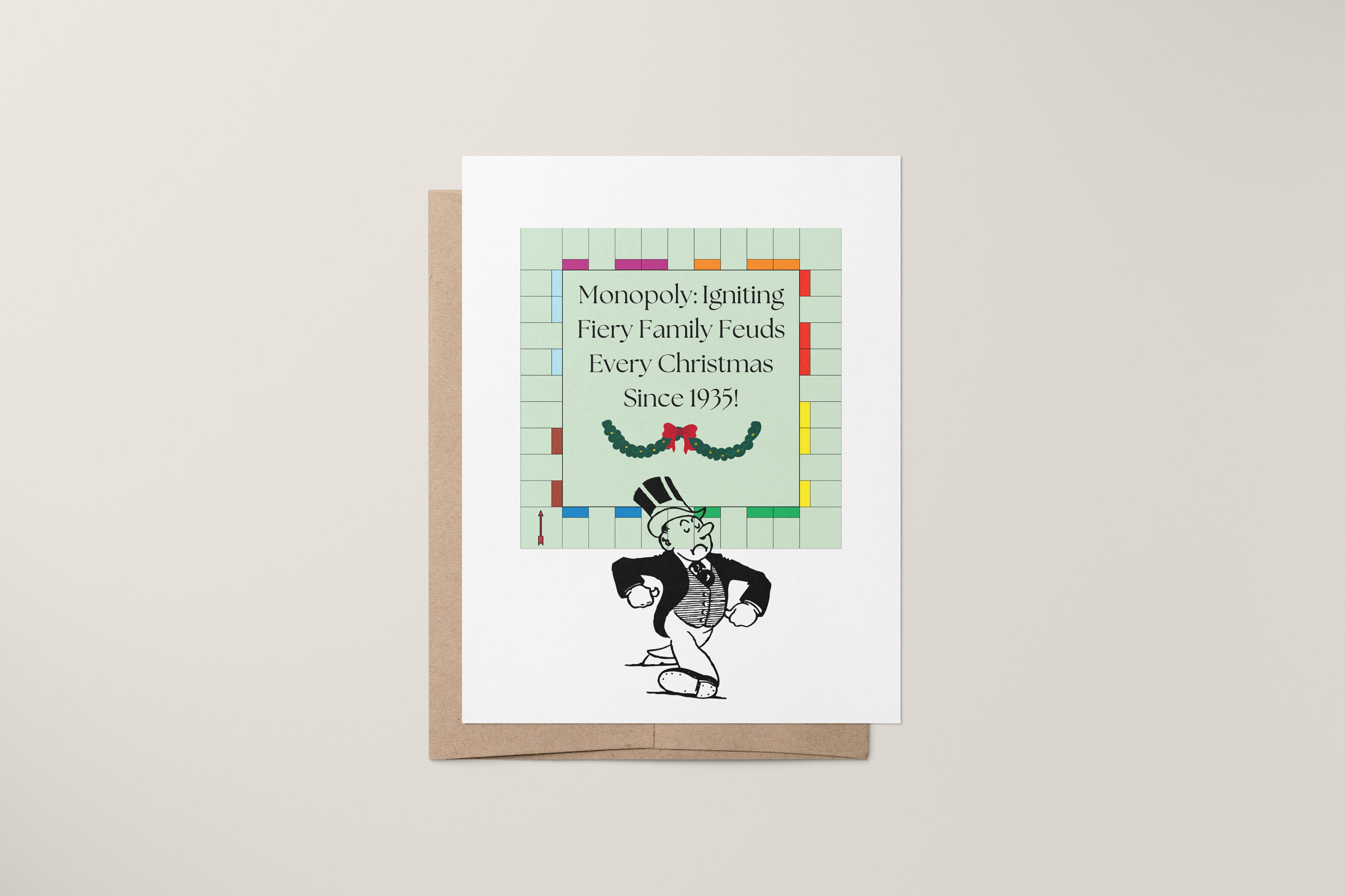 Monopoly geïnspireerde kerstkaart
